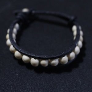 Leather beaded bracelet